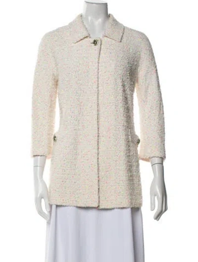 Pre-owned St John Striped Blazer In Neutrals