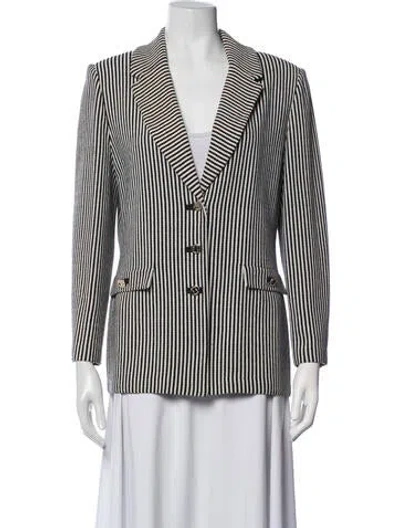 Pre-owned St John Striped Blazer In Neutrals