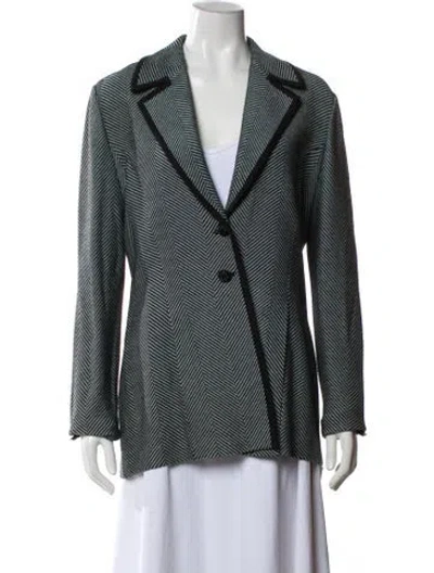 Pre-owned St John Striped Blazer In Pink