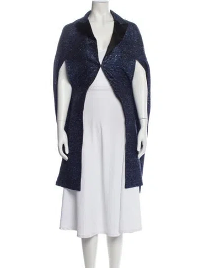 Pre-owned St John Striped Coat In Blue