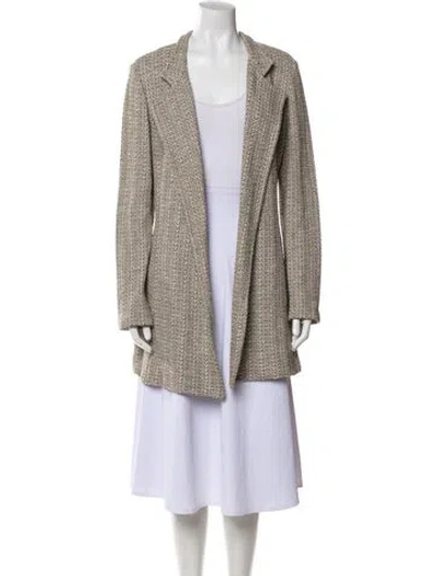 Pre-owned St John Striped Coat In Neutral