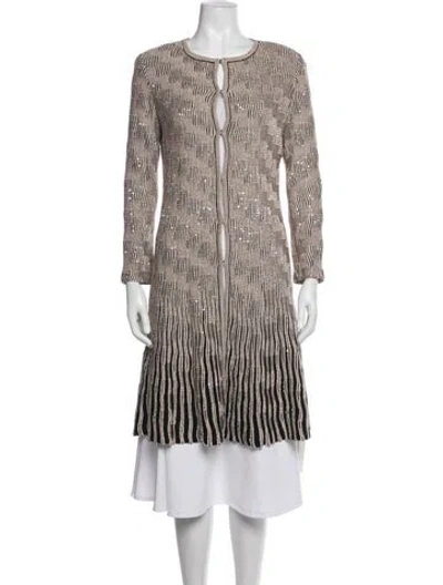 Pre-owned St John Striped Coat In Neutrals