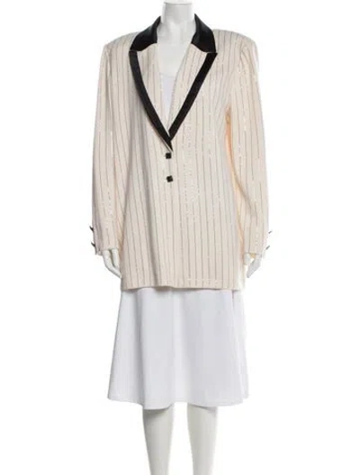 Pre-owned St John Striped Coat In Neutrals