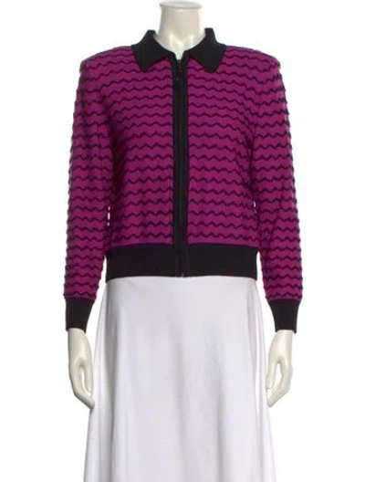 Pre-owned St John Striped Crew Neck Sweater