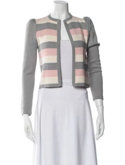 Pre-owned St John Striped Crew Neck Sweater In Multi