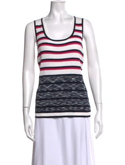 Pre-owned St John Striped Crew Neck Sweater In Multi