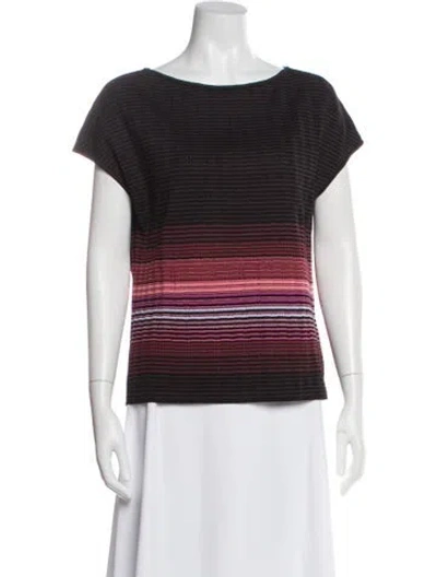 Pre-owned St John Striped Crew Neck Top In Multi