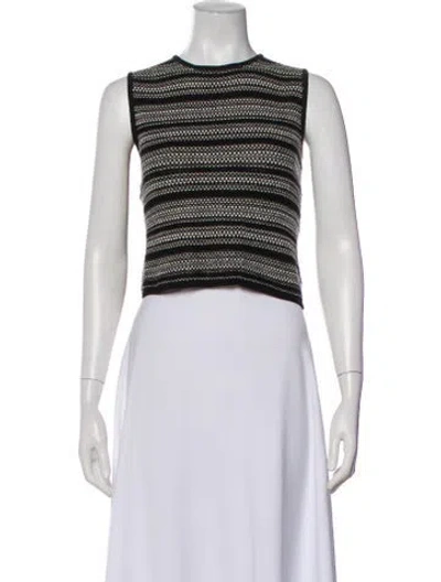 Pre-owned St John Striped Crew Neck Top In Multi