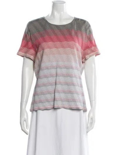 Pre-owned St John Striped Crew Neck T-shirt