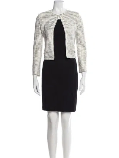 Pre-owned St John Striped Dress Set In Gray