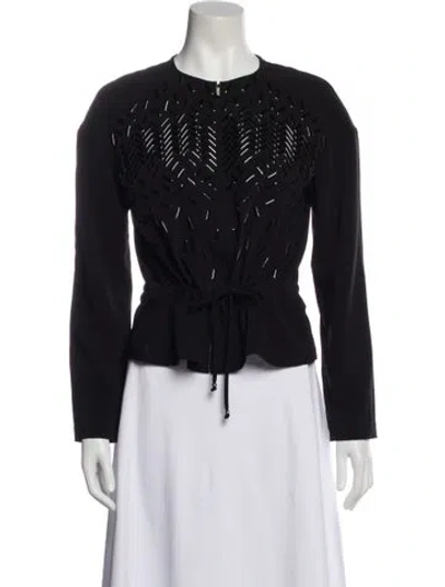 Pre-owned St John Striped Evening Jacket In Black