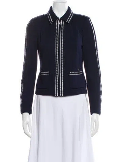 Pre-owned St John Striped Evening Jacket In Black