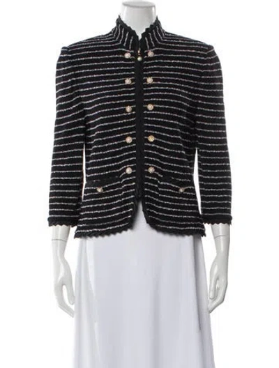 Pre-owned St John Striped Evening Jacket In Black