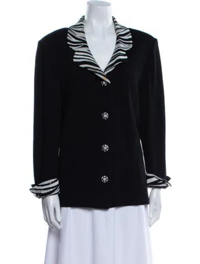Pre-owned St John Striped Evening Jacket In Black