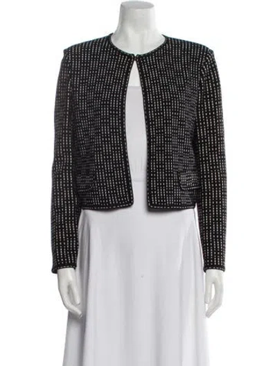 Pre-owned St John Striped Evening Jacket In Black