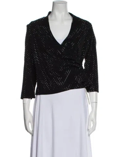 Pre-owned St John Striped Evening Jacket In Black