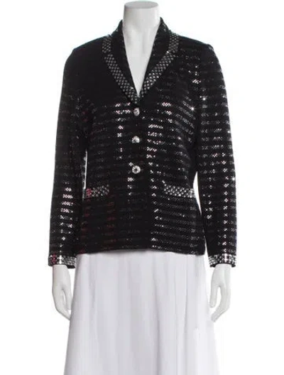 Pre-owned St John Striped Evening Jacket In Black