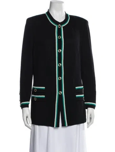 Pre-owned St John Striped Evening Jacket In Black