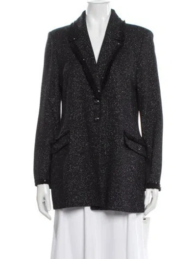 Pre-owned St John Striped Evening Jacket In Black