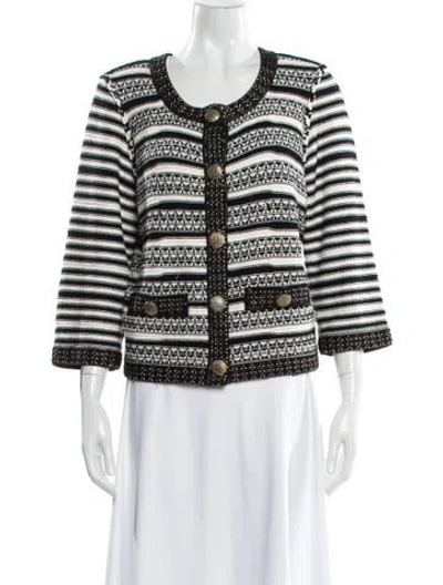 Pre-owned St John Striped Evening Jacket In Black