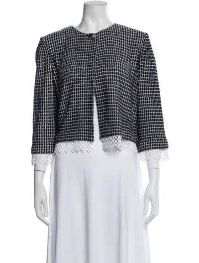 Pre-owned St John Striped Evening Jacket In Black