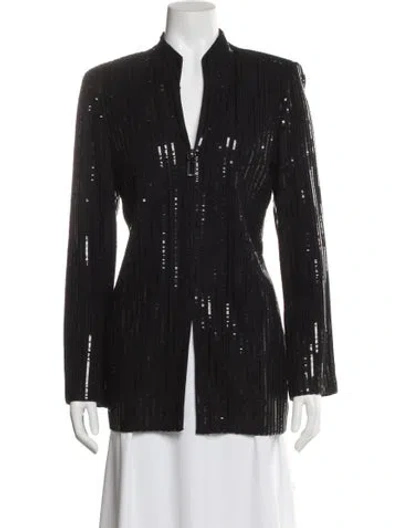 Pre-owned St John Striped Evening Jacket In Black