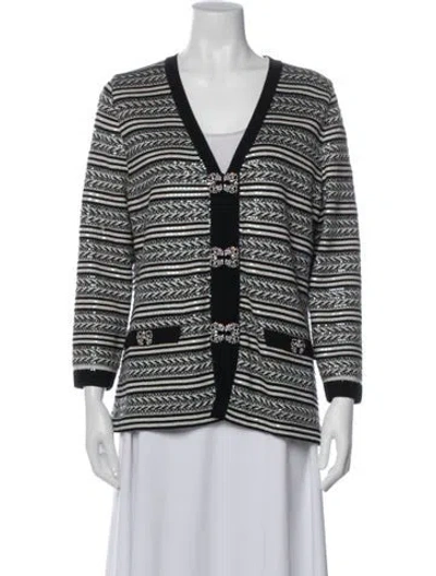 Pre-owned St John Striped Evening Jacket In Black