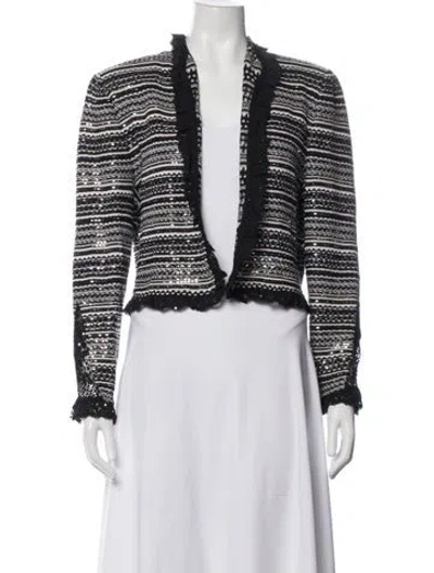 Pre-owned St John Striped Evening Jacket In Black
