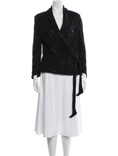 Pre-owned St John Striped Evening Jacket In Black