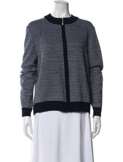 Pre-owned St John Striped Evening Jacket In Blue