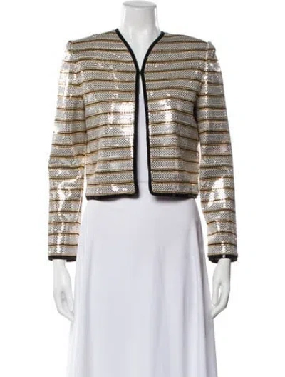 Pre-owned St John Striped Evening Jacket In Multi