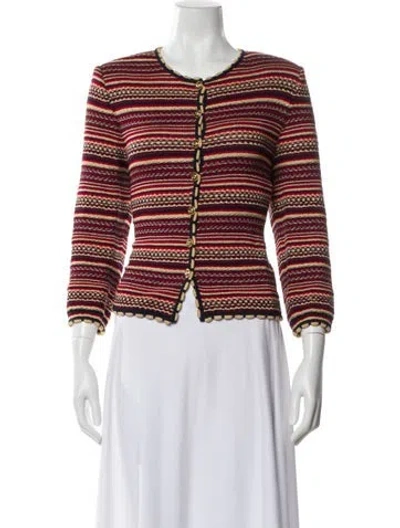 Pre-owned St John Striped Evening Jacket In Multi