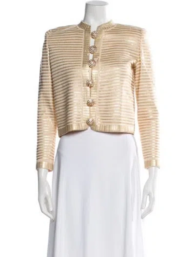 Pre-owned St John Striped Evening Jacket In Multi