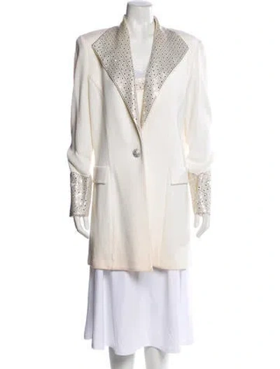 Pre-owned St John Striped Evening Jacket In Neutral