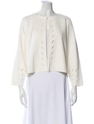 Pre-owned St John Striped Evening Jacket W/ Tags In Neutral