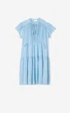 St John Striped Flare Sleeve Dress In Cofm
