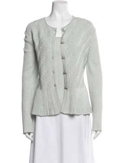 Pre-owned St John Striped Glitter Accents Set In Neutral