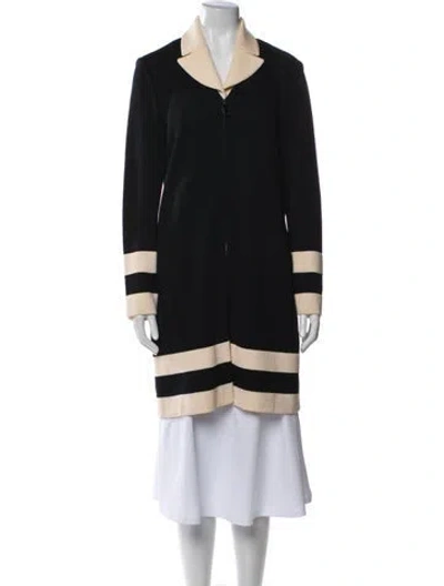 Pre-owned St John Striped Jacket In Black