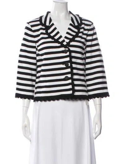 Pre-owned St John Striped Jacket In Black