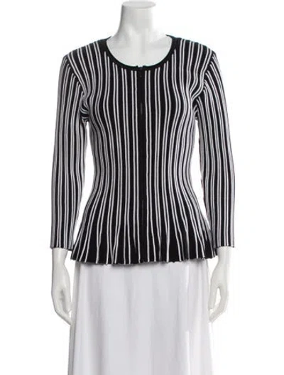 Pre-owned St John Striped Jacket In Black