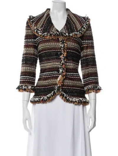 Pre-owned St John Striped Jacket In Multi