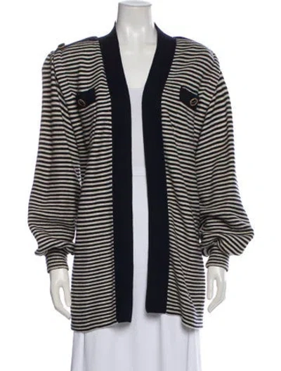 Pre-owned St John Striped Jacket In Neutral