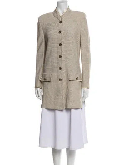 Pre-owned St John Striped Jacket In Neutral