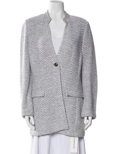 Pre-owned St John Striped Jacket In White