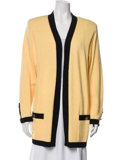 Pre-owned St John Striped Jacket In Yellow