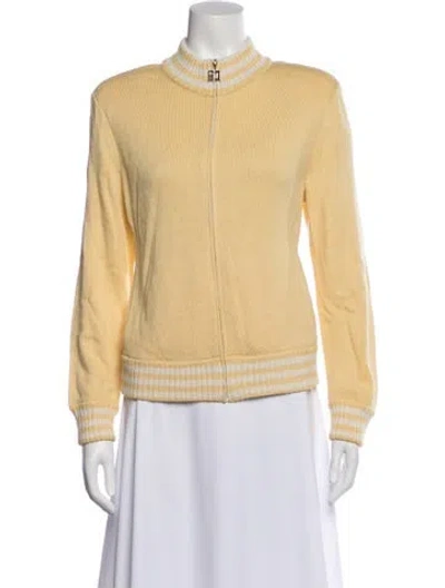 Pre-owned St John Striped Jacket In Yellow