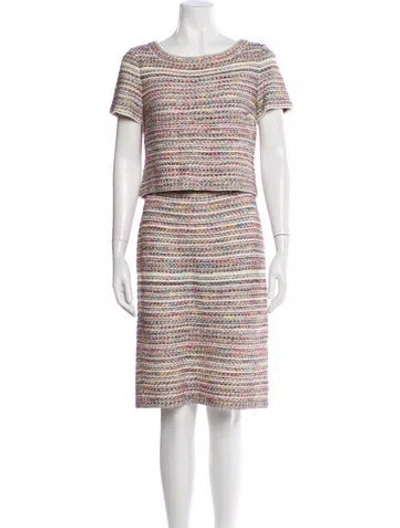 Pre-owned St John Striped Knee-length Dress