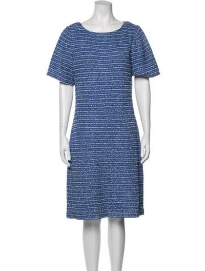 Pre-owned St John Striped Knee-length Dress In Blue