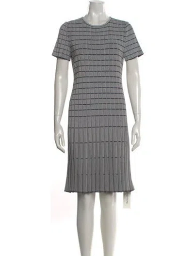 Pre-owned St John Striped Knee-length Dress In Blue