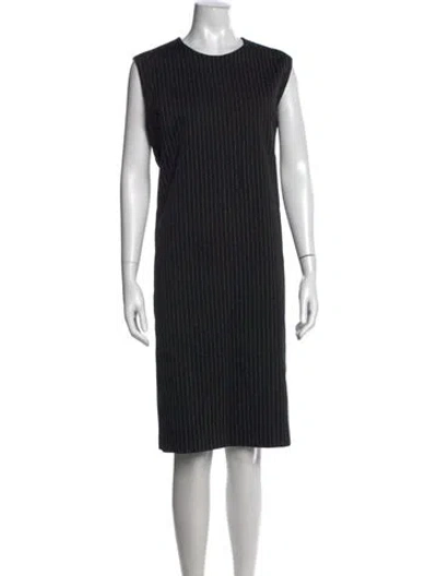 Pre-owned St John Striped Knee-length Dress In Green
